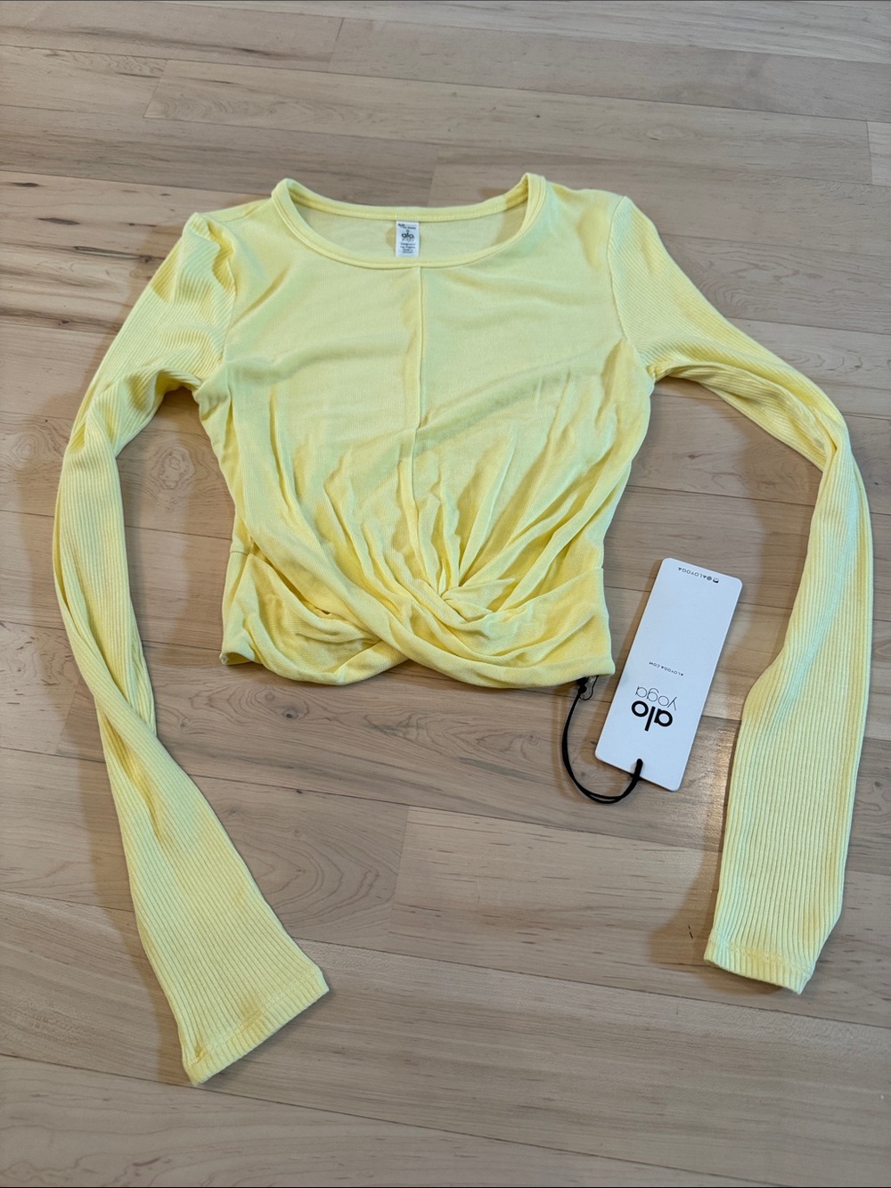 Alo Yoga long-sleeve crop top-Buttercup Yellow-Get it Twisted LS Shirt-New-S